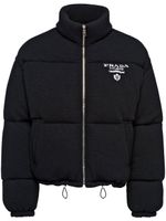 Prada veste matelassée en maille intarsia - Noir