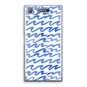 Blauwe golven: Sony Xperia XZ1 Transparant Hoesje