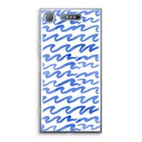 Blauwe golven: Sony Xperia XZ1 Transparant Hoesje