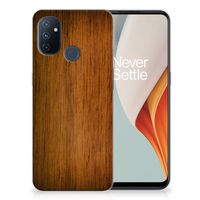 OnePlus Nord N100 Bumper Hoesje Donker Hout