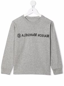 MM6 Maison Margiela Kids haut à logo imprimé - Gris