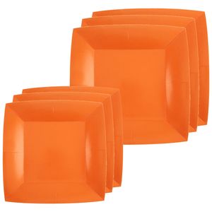 Feest/verjaardag bordjes set - 20x stuks - oranje - 18 cm en 23 cm