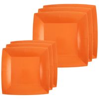 Feest/verjaardag bordjes set - 20x stuks - oranje - 18 cm en 23 cm - thumbnail