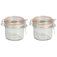 Weckpot/inmaakpot - 2x - 200 ml - glas - met beugelsluiting - D8 x H8 cm