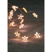 Draadverlichting lichtsnoer - koper - met sterren led lampjes - warm wit - 100 cm - kerstverlichting
