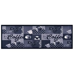 vidaXL Keukenmat wasbaar Coffee 45x150 cm blauw