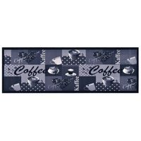 vidaXL Keukenmat wasbaar Coffee 45x150 cm blauw - thumbnail