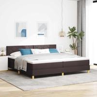 Boxspring Bed met Matras Donkerbruin 200x200 cm Stof