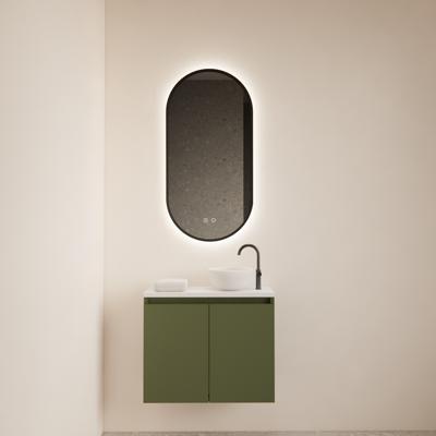 BWS Fonteinmeubel Meadow 60x50 cm Olijf Groen Incl. Topplaat Mat Wit - Fonteinmeubel Meadow 60x50 cm Olijf Groen Incl. Topplaat Mat Wit