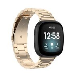 Fitbit Versa 3/4 & Sense 1/2 metalen schakelbandje - Champagne goud