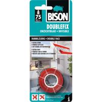 Bison dubbelzijdige plakband, ft 19 mm x 1,5 m, transparant