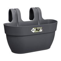 ELHO - Bloempot - Vibia Campana Easy Hanger Medium - Antraciet - Buitenbalkon - L 24,1 x B 36 x H 26,5 cm ELHO - Bloempot - Vibia Campana Easy Hanger Medium - Antraciet - Buitenbalkon - L 24,1 x B 36 x H 26,5 cm
