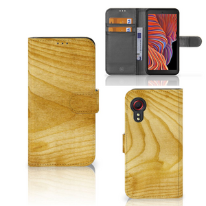 Samsung Galaxy Xcover 5 Book Style Case Licht Hout