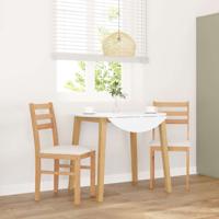 Eetkamerstoelen met kussens 2 st massief hout rubber