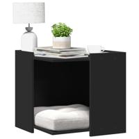 Kattenbakkast 53x53x51 cm bewerkt hout zwart Kattenbakkast 53x53x51 cm bewerkt hout zwart
