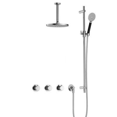 Hotbath Cobber X - CX7067 - Inbouw Regendoucheset - Chroom - 2 Stopkranen - Thermostatisch - Plafondbuis 15 cm - Hoofddouche 200 mm - Ronde Handdouche 3 Standen - Glijstang 900 mm - Waterbesparend