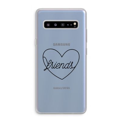 Friends heart black: Samsung Galaxy S10 5G Transparant Hoesje