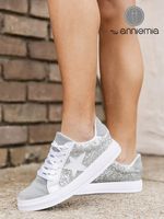 Silver Glitter Star Street Sneakers