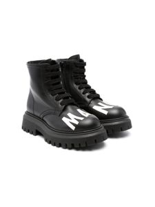 Marni Kids bottines à logo appliqué en cuir 40 mm - Noir