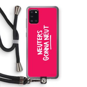 Neuters (roze): Samsung Galaxy A31 Transparant Hoesje met koord