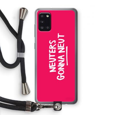 Neuters (roze): Samsung Galaxy A31 Transparant Hoesje met koord