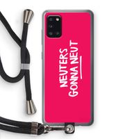 Neuters (roze): Samsung Galaxy A31 Transparant Hoesje met koord