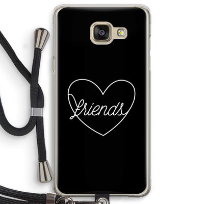 Friends heart black: Samsung Galaxy A5 (2016) Transparant Hoesje met koord