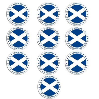 Vlag van Schotland stickers - 10x - rond - D14,8 cm - in vlag kleuren - Landen thema