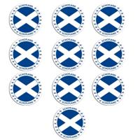 Vlag van Schotland stickers - 10x - rond - D14,8 cm - in vlag kleuren - Landen thema