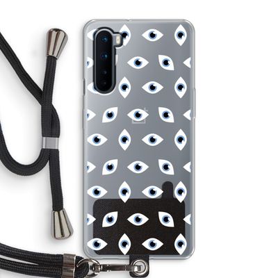 Eyes pattern: OnePlus Nord Transparant Hoesje met koord