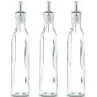 6x Glazen azijn/olie flessen met schenktuit 270 ml