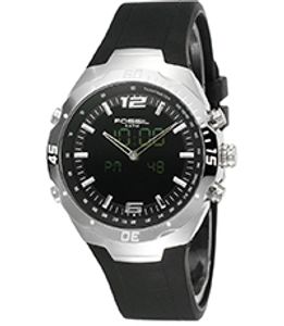 Horlogeband Fossil BQ9353 Silicoon Zwart 20mm