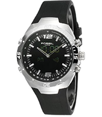 Horlogeband Fossil BQ9353 Silicoon Zwart 20mm