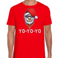 Gangster / rapper Santa fout Kerstshirt / outfit rood voor heren - thumbnail