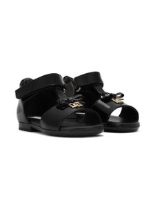 Dolce & Gabbana Kids sandales First Steps en cuir verni - Noir