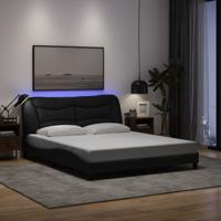 Bedframe met LED zonder matras 160x200 cm stof zwart