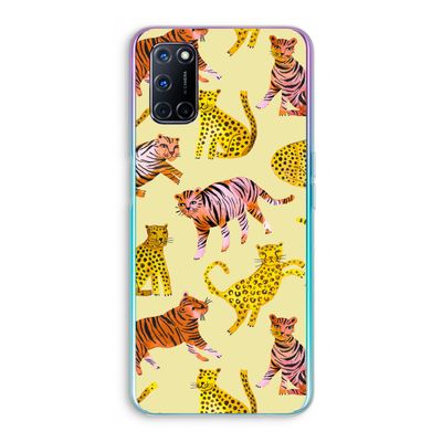 Cute Tigers and Leopards: Oppo A92 Transparant Hoesje