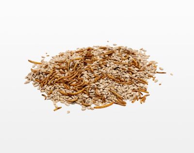 Strooivoer - Gepelde Zonnebloempitten met Meelwormen (onkruidvrij) - 20 kg