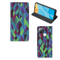 OPPO A15 Stand Case Abstract Green Blue