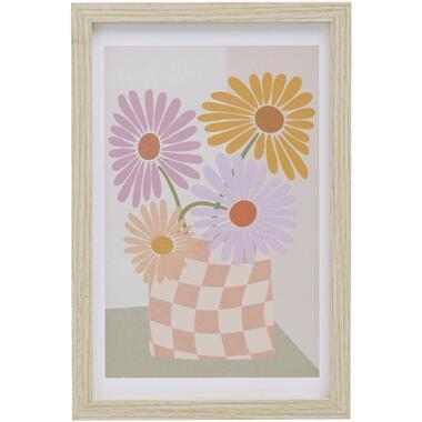 Poster Flowers - MDF/glas - 30x20 cm - Leen Bakker
