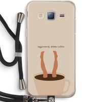 Aggressively drinks coffee: Samsung Galaxy J3 (2016) Transparant Hoesje met koord