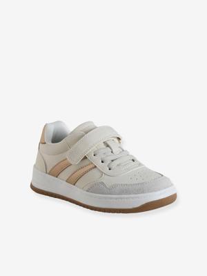 Gestoffeerde en klittenband kinderschoenen collectie kleuterschool ecru