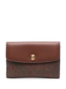 ETRO paisley-print leather wallet - Marron