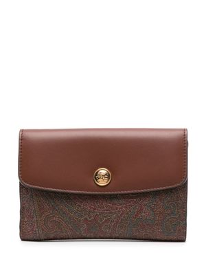 ETRO portefeuille en cuir à motif cachemire - Marron