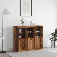 Dressoir 3 pcs Oud hout 123 x 37 x 100 cm Bewerkt hout
