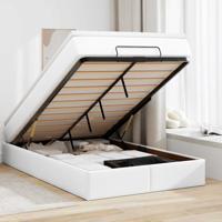 Ottoman bed met matras 120x200cm kunstleer wit