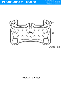 Remblokkenset, schijfrem ATE, u.a. fÃ¼r Audi, VW, Porsche