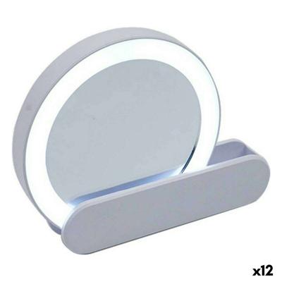 Spiegel Berilo Wit ABS 9 x 2 x 10 cm LED Licht (12 Stuks)