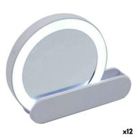 Spiegel Berilo Wit ABS 9 x 2 x 10 cm LED Licht (12 Stuks)