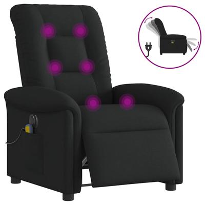 Massagestoel elektrisch verstelbaar stof zwart